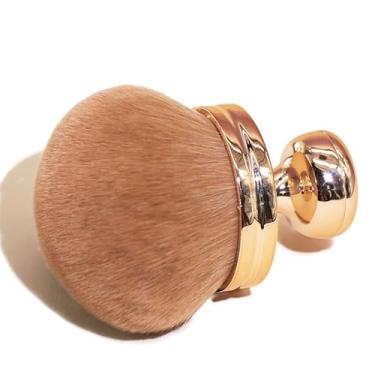 Imagem de Pincel aplicador autobronzeador Kabuki de 74 mm de largura para corpo e costas – Pincel de maquiagem oval extragrande com cerdas densas para autobronzeador, mistura de bronzeado sem riscos para rosto