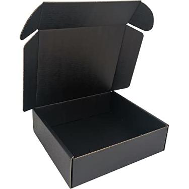 Imagem de CH-BOX Pacote Com 250 Caixas Pequenas De Papelão Ondulado Ch-Box, 18 X 15 5 Cm, Para Correspondência Comercial, Pretas (Cm762B-250)
