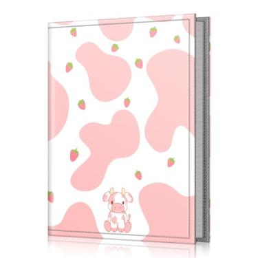 Imagem de FINTIE Álbum De Fotos 4X6 - 52 Bolsos, Pequena Capacidade, Capa Couro Vegano Premium, Álbuns Carteira Portáteis Para Casamentos Em Família, Meninos E Meninas, Morango, Vaca