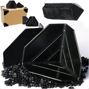 Imagem de Yinmazzsan Protetores De Canto Para Caixas Remessa, Bordas Embalagens Plásticas, Pacote Com 80 Resistentes Caixas, Papelão, Painel, Preto (2,4 X 2,4 Pol.)