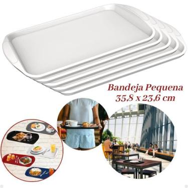 Imagem de Kit com 12 Bandejas Multiuso Retangular 35,8x23,6 Restaurante Self Ser