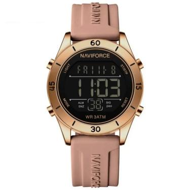 Imagem de Relógio Feminino Esportivo Tela Lcd Digital Pulseira Silicone Impermeavel 3atm Nude