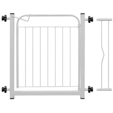 Imagem de Portão Pet Segurança para Cães e Bebês Largo 69 a 84cm com Extensor 10cm Cor Branco
