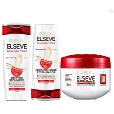 Imagem de Kit Elseve Reparação Total 5  Shampoo + Condicionador + Creme de Trata