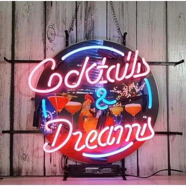 Imagem de COONidos Placas De Neon Para Coquetéis E Sonhos, Personalizadas Vitrines Restaurantes, Bistrôs, Bares Lojas, 20" X 24"