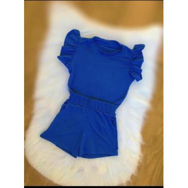 Imagem de Conjunto azul   blusa e jhosrts saia - Paula catalano