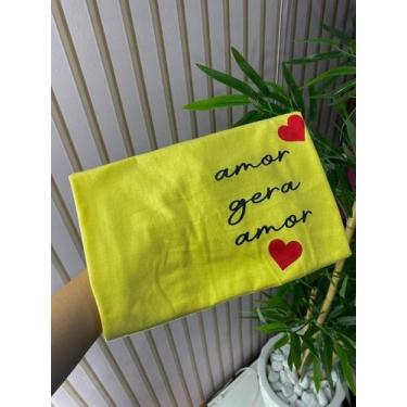 Imagem de Cropped Amarelo Amor Gera 100% Algodão / Fio 30.1 Penteado P - MyStyle