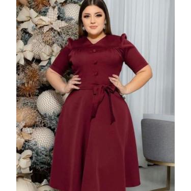 Imagem de Vestido mídi marsala Plus size - Vênus 