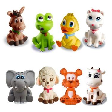 Imagem de Kit com 8 Brinquedos De Vinil Para Bebê A Partir De 3 Meses -b - Comet