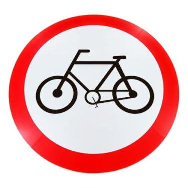 Imagem de Kit 3 Placas de Sinalização, Condomínio, Exclusivo para Bicicletas, 60cm, em ACM 3mm (alumínio composto)