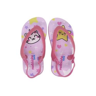 Imagem de Chinelo De Bebê Menina Papete Leve e Macio Molekinha 2739300, Rosa, Es