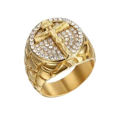 Imagem de Anel Estilo Crucifixo Jesus Cristo Crevejado com Brilho Intenso (30)