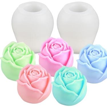 Imagem de 2 moldes de silicone de flor de tulipa – resina floral 3D, vela, molde de sabão | molde de fondant de flor, chocolate, decoração de bolo | cera exclusiva, resina epóxi, concreto, argila de polímero e