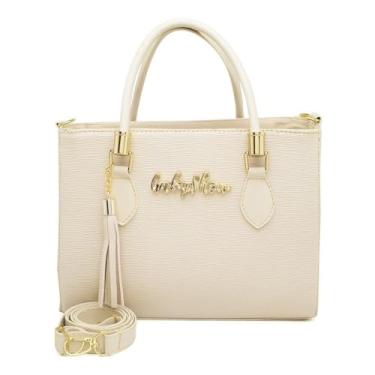 Imagem de Bolsa Feminina Tiracolo Transversal de Couro Sintético Pequena 26cm – Elegante, Casual e Executiva, com Alça Regulável (MARFIM)