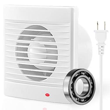 Imagem de LouanXpert Exaustor De Banheiro 6", 188 Pés Cúbicos Por Minuto, Vidro E Montagem Em Parede Com Válvula Retenção, Indicador Led Para Garagem No Sótão