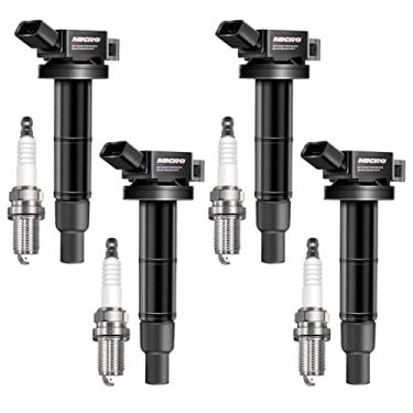Imagem de Micro Conjunto De 4 Bobinas Ignição Uf333 E Velas Irídio 7092 Compatíveis Com Scion, Toyota, Tc, Camry, Corolla, Highlander, Matrix, Rav4, Solara, Lexus, Hs250H, Xb, Pontiac, Vibe, Pins 2.4L, L4
