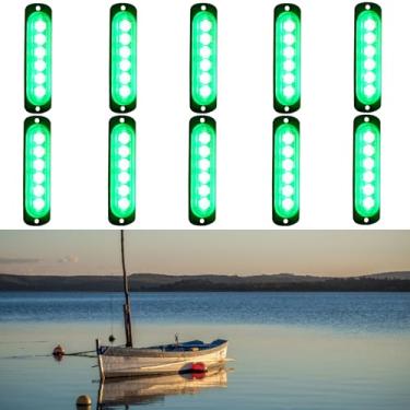 Imagem de GZ5CG Luzes Internas De Barco Led Marine Courtesy Ip68 À Prova D'Água Para Convés, Popa, Cabine, Cockpit, Bote, Pontão, Jon, Caiaque, Baixo, Montagem Em Superfície (Verde, 10 Unidades)