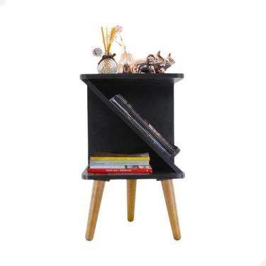 Imagem de Mesa Cabeceira Z Tripé Retrô Pé Palito Quarto Sala - Beto Moveis, PRET