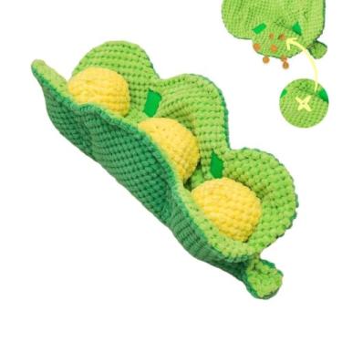 Imagem de Pawty Dog Toys - Brinquedo de pelúcia interativo para cães da série Veggie – Presente para aniversário de cachorrinho – Brinquedos fofos para cães pequenos a médios – Brinquedo durável para mastigação agressiva – Brinquedo mastigável para cães/filhotes (cápsula de ervilha)