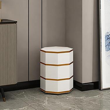 Imagem de Armazenamento De Sapato Fechado Independente,sapateira Rotativa,armário De Torre De Sapateira Octogonal Redonda Giratória De 360 °,torre De Sapato De Armazenamento Simpl, Gold, 35 * 35 * 45cm