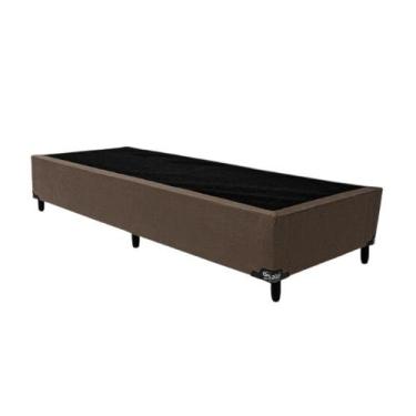 Imagem de Base Box Solteiro - Suede Aveludado Cinza 88x188cm em Madeira Eucalipt