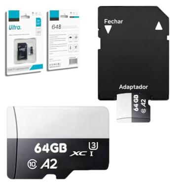 Imagem de Cartão De Memória 64GB Original Com Adaptador Micro Full Hd - Velocidade 140MB/s ® (64, GB)