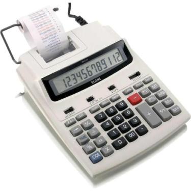 Imagem de Calculadora de impressao 12 dig. bob.58mm bivolt cinza - ELGIN