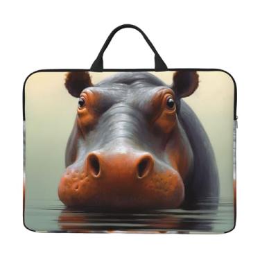 Imagem de Capa para laptop Hippo de 14 polegadas, bolsa de transporte para computador, à prova de choque, capa protetora para notebook, bolsa portátil para laptop, bolsa à prova d'água, para homens e mulheres