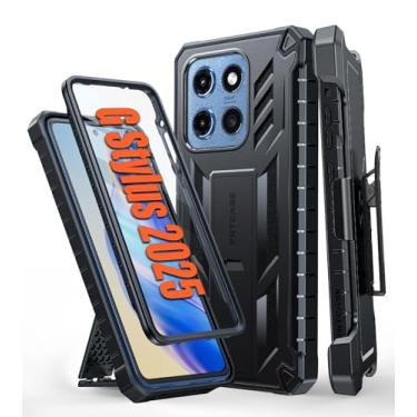 Imagem de FNTCASE Capa para Motorola Moto G-Stylus-5G-2025: Capa de celular robusta de grau militar com suporte e coldre | Proteção TPU à prova de choque com design texturizado fosco | Protetor resistente