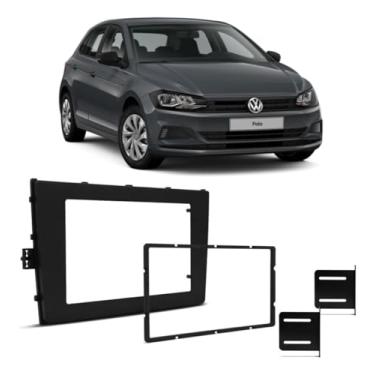 Imagem de Moldura 2 Din para VW Polo, Virtus, Nivus, T-Cross, Taos, Painel Central Automotivo, Preto Piano
