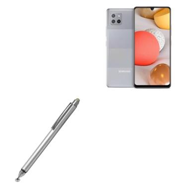 Imagem de BoxWave Caneta Stylus para Samsung Galaxy A42 5G (Caneta Stylus da BoxWave) – Caneta Stylus capacitiva DualTip com ponta de disco de fibra para Samsung Galaxy A42 5G – Prata metálica
