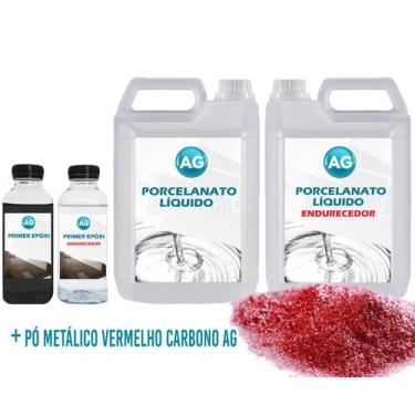Imagem de Kit Porcelanato Líquido Metálico Vermelho Carbono Ag Por M - Resinas A