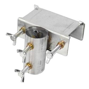 Imagem de ＡＷＨＡＯ Suporte para guarda-chuva externo com clipe de metal para triciclo, fixador ajustável, suporte para guarda-chuva, para guarda-sol para cadeira de mesa, Prata Furo Único