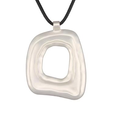 Imagem de joymiao Colares boêmios femininos longos de couro com pingente grande, joia hippie boho, colar com pingente, Couro sintético, Sem Pedra Preciosa