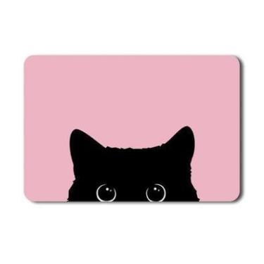 Imagem de Mousepad, Gato Rosto, Antiderrapante,  Em Tecido, Rosa