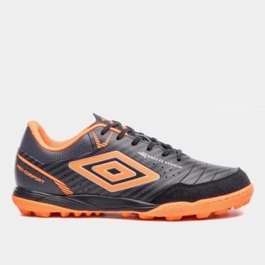 Imagem de Chuteira Society Umbro Neo-Comfort Unissex, Preto, Grafite, 41