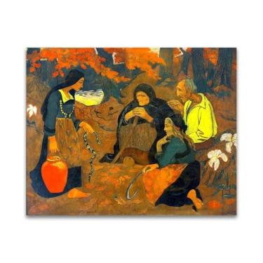 Imagem de RYLJCZ Reprodução de pinturas a óleo Paul Sérusier - Les mangeurs de serpents- Impressão de arte de paisagem vintage - Arte de parede em tela para decorações de casa e escritório 40 x 50 cm (15,8 x