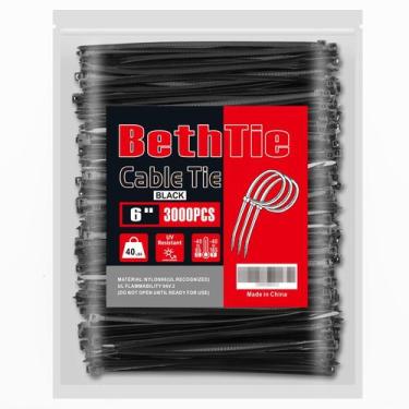 Imagem de Laços de zíper BethTie 3000 PCS 15 cm 18 kg Nylon de resistência à tra