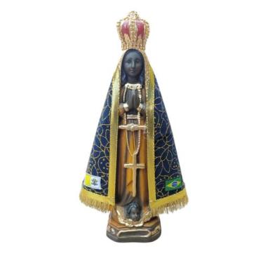 Imagem de Imagem Nossa Senhora Aparecida Premium C/ Manto 30cm Gesso