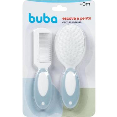 Imagem de Escova e Pente Buba com Cerdas Macias Azul