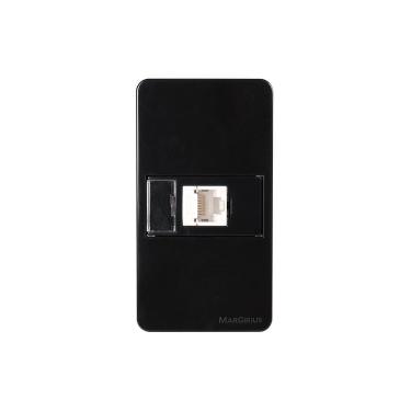 Imagem de Placa para Condulete Caixa 3/4" com Tomada para Rede de Informática MarGirius Sleek RJ45 Cat6 Ebony