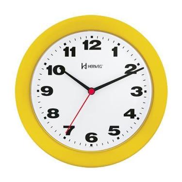 Imagem de Relogio de parede herweg 6103-268 amarelo, AMARELO