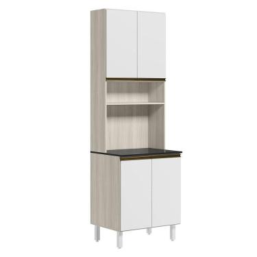 Imagem de Paneleiro Duplo 4 Portas 70cm Mdf Kali 12230 Bianco Toq Branco Uv Nicioli Bianco Toq Branco Uv