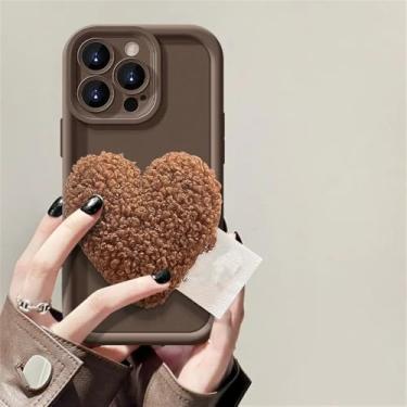 Imagem de Capa de telefone Love Heart para Samsung Galaxy S25 S24 S23 S22 S21 Ultra Plus FE A32 A13 A33 A34 A16 Capa macia, marrom, para Samsung S24Ultra