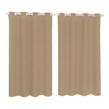 Imagem de Cortina Tecido Oxford Sala Quarto 2,80 X 1,80 - Marrom-Claro