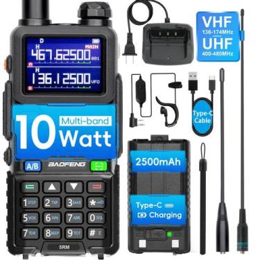 Imagem de Rádio amador BAOFENG 5RM 10W de alta potência VHF/UHF 999CH USB-C