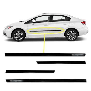 Imagem de Kit Friso Lateral Personalizado Modelo Slim Cor Preto Civic 2008 a 202