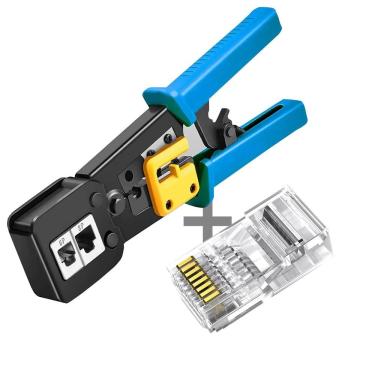 Imagem de Alicate De Crimpar Vazado Corta Fio Para Conectores De Passagem Rj45 - Rj12 E Rj11 Tsa Al018