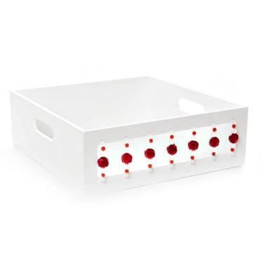 Imagem de Bandeja Pedras Vermelhas Quarto Bebê Infantil Menina - Potinho de mel