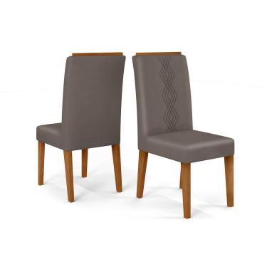 Imagem de Kit 2 Cadeiras Sala Jantar Yasmin 2 Un Freijó/Suede Lunar Grafite - DJ Móveis